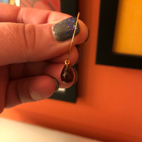 Gold and topaz earrings - Picture 2 of 3